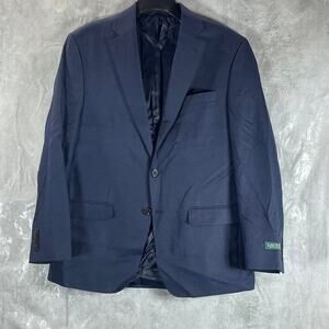 LAUREN RALPH LAUREN Men's Blue Mini Check UltraFlex Classic-Fit Sport Coat SZ41R